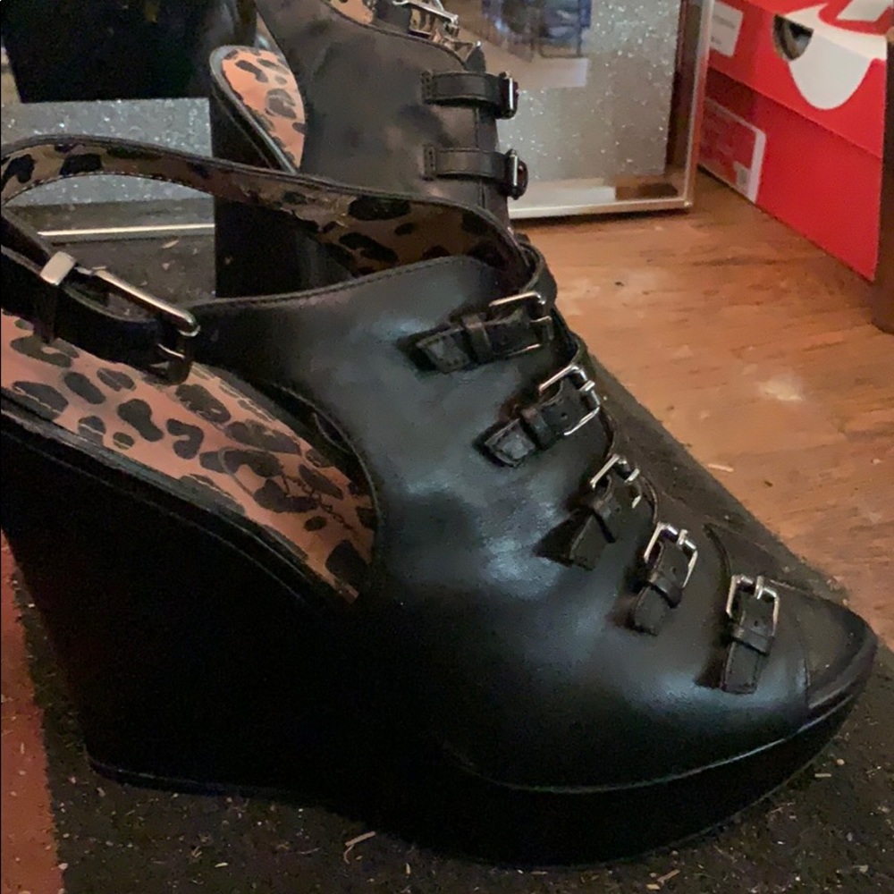 All Black Jessica Simpson Wedge heels